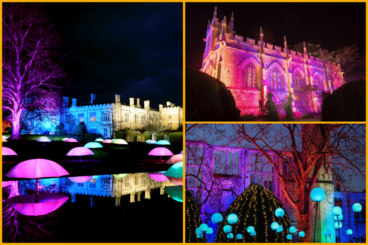 Image (left) of Spectacle of Light Paraluna, photographed by Paul Nichols. Images (right) of Chapel exterior, photography by Steve Green.